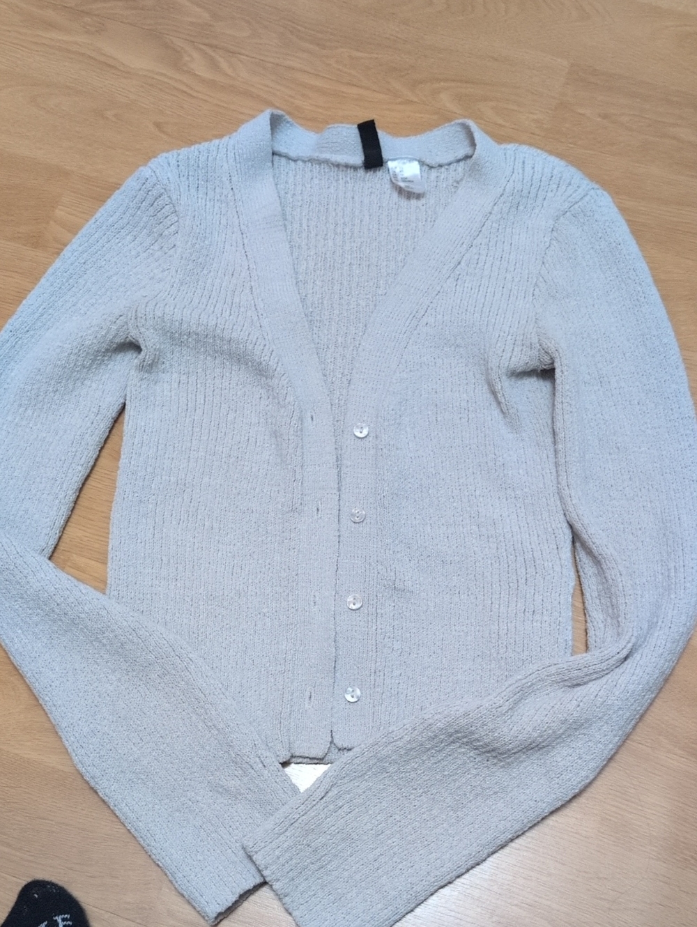H&M Light Gray Women's V-Neck Button Cardigan